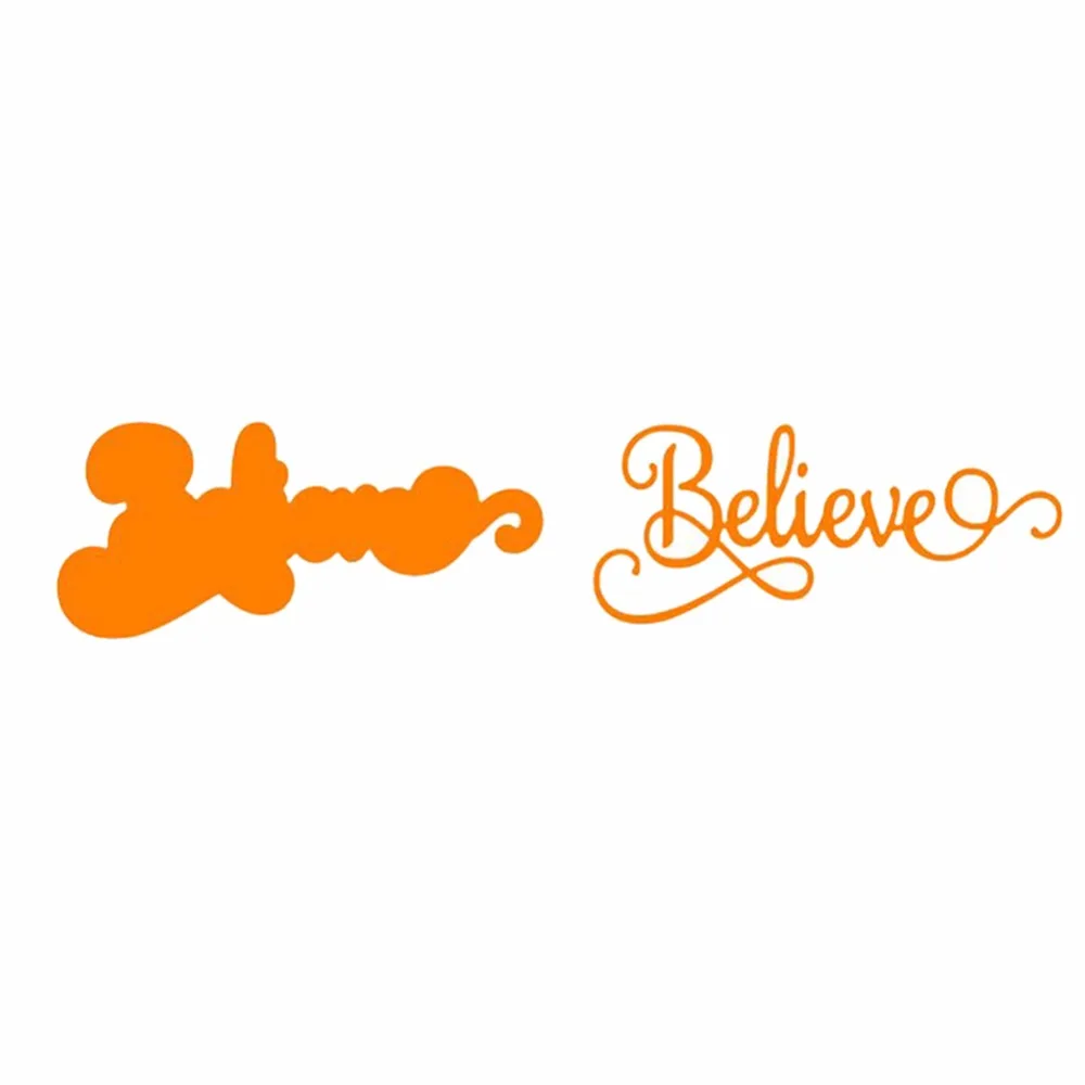 Трафарет для скрапбукинга &quotBelieve&quot из металла &quotсделай сам&quot карбоновая