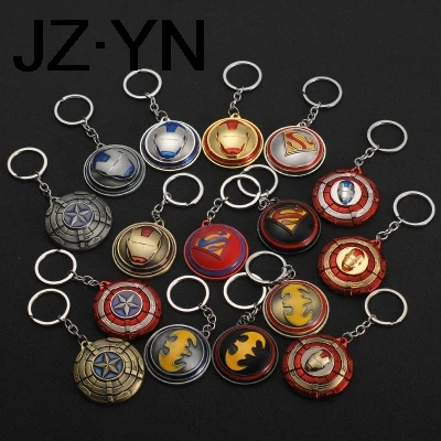 JZYN 2019 Капитан Америка Мститель Поворотная цепочка для ключей брелок в форме щита