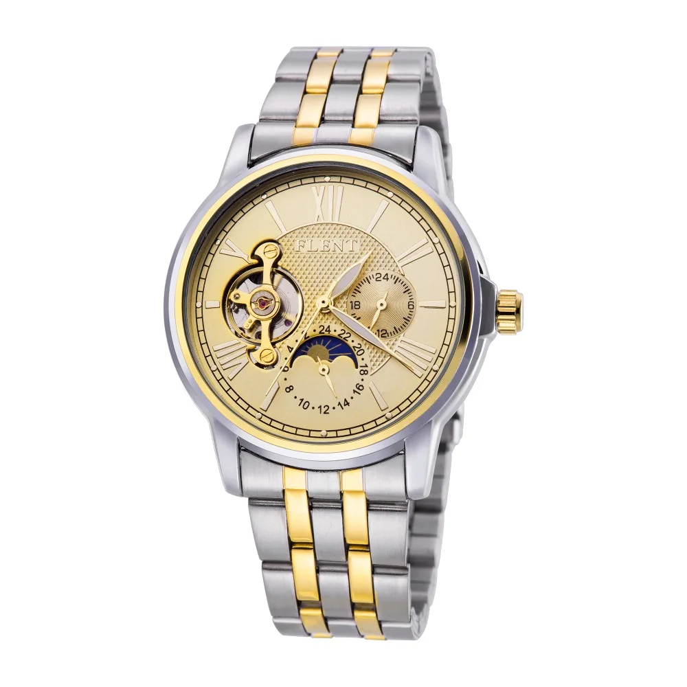 Мужские полностью стальные часы люксового бренда автоматические с