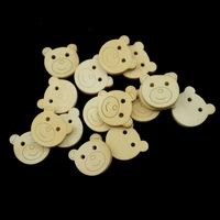 50pcs cute bear button classic wooden buttons for children baby girl clothes diy needlework decoration sewing accessories