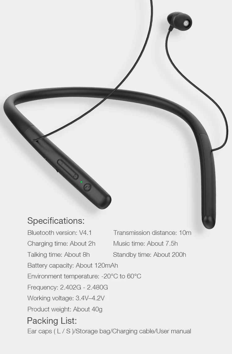 Roman Z7000A спортивные Bluetooth наушники с активным шумоподавлением/беспроводная гарнитура для телефонов и музыки