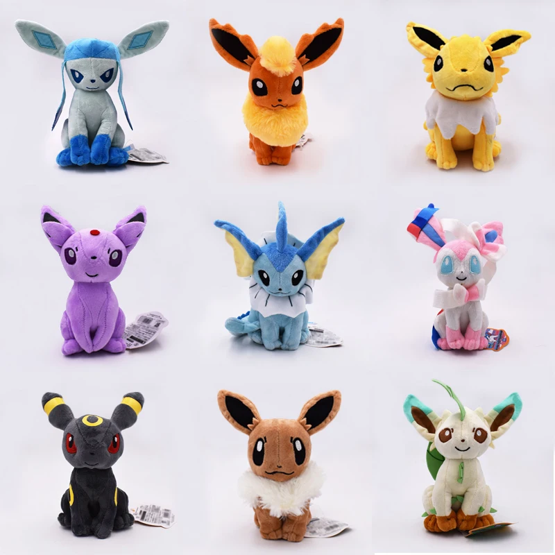 Новые плюшевые игрушки Eevee 9 стилей Umbreon Eevee Espeon Jolteon Vaporeon Flareon Glaceon Leafeon Sylveon мягкие куклы животных