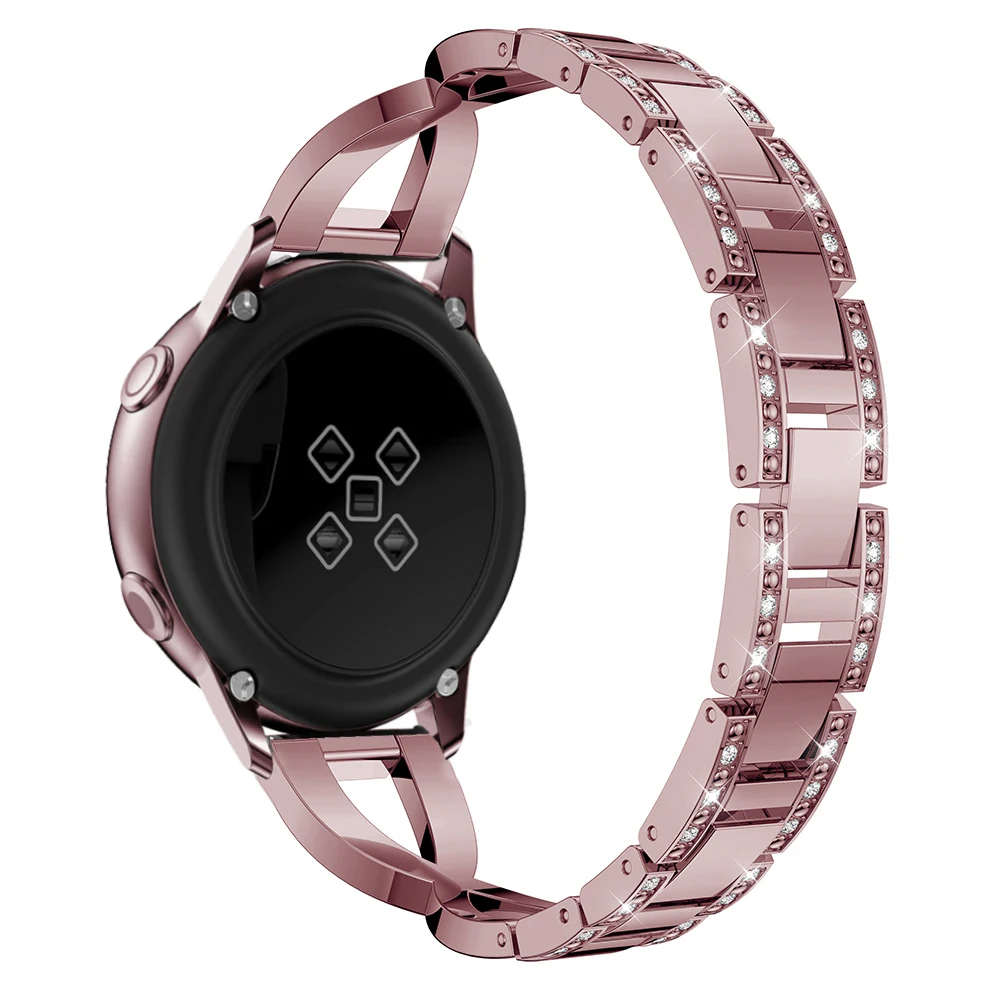 20 мм ремешок для часов samsung Galaxy Watch 42 мм ремешок сменный металлический ремешок со стразами для samsung Galaxy Watch Active