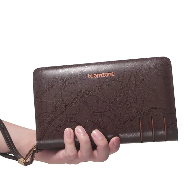 Teemzone Лидер продаж натуральной воловьей кожи Для Мужчин's Бизнес кожаные линии