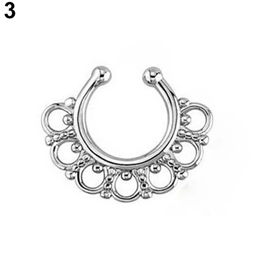 U-образное кольцо для носа без пирсинга ложная перегородка вешалка кликер