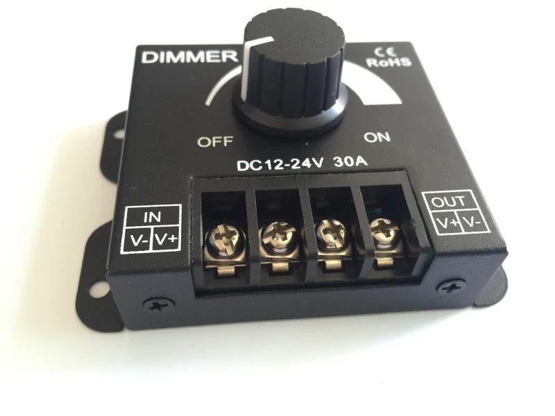LED knob 360W dimmer 12V-24V 30A module hard light strip lamp with monochrome resistance switch regulator | Освещение