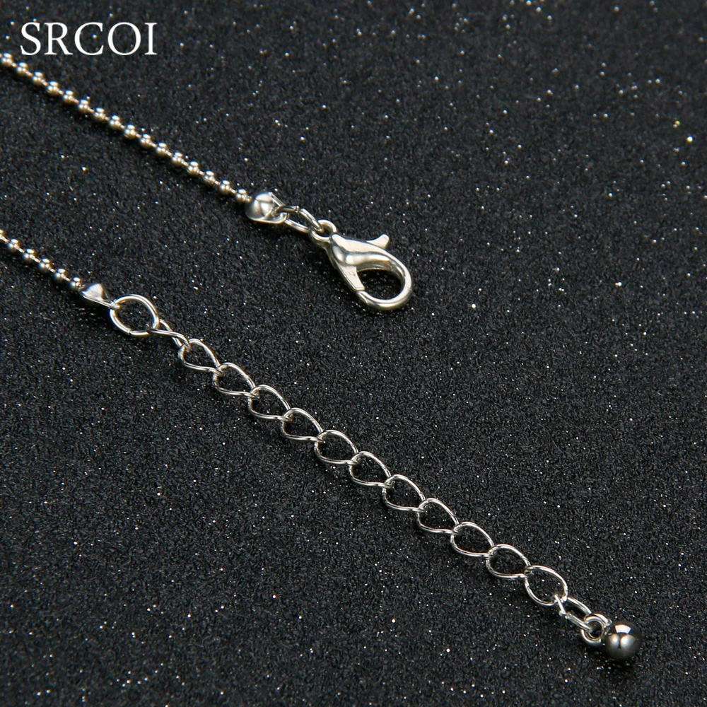 SRCOI панк черный обруч Рог Луна женские ожерелья Простой Серебряный Золотой