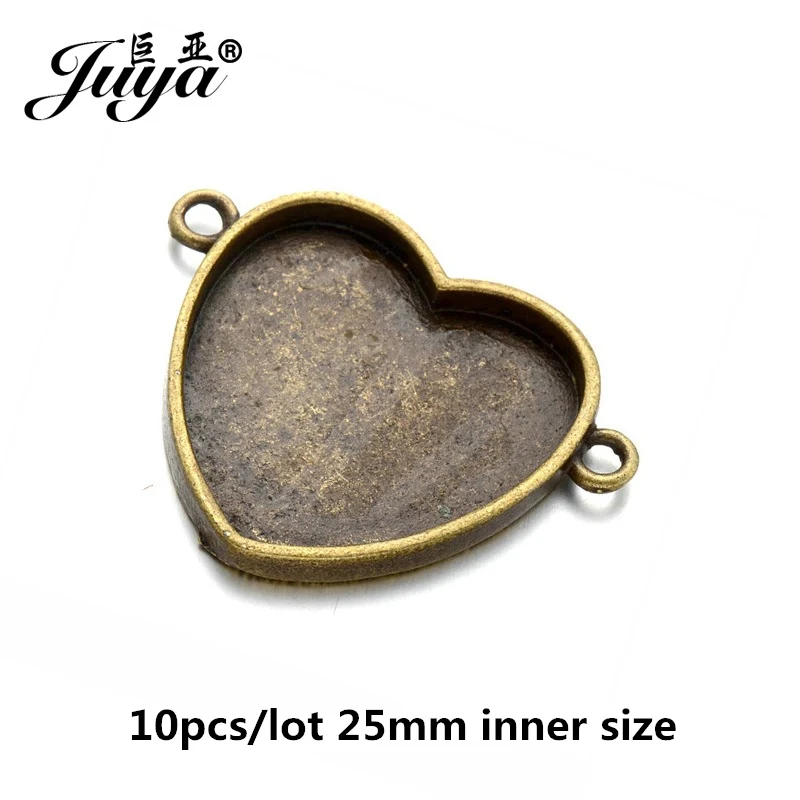 Bronze JUYA 10 шт./лот, подвеска из цинкового сплава, пустая Камея, кабошон, Базовая установка для DIY, ожерелье, подвеска, ювелирные изделия, принадлежности для изготовления - Цвет: Bronze