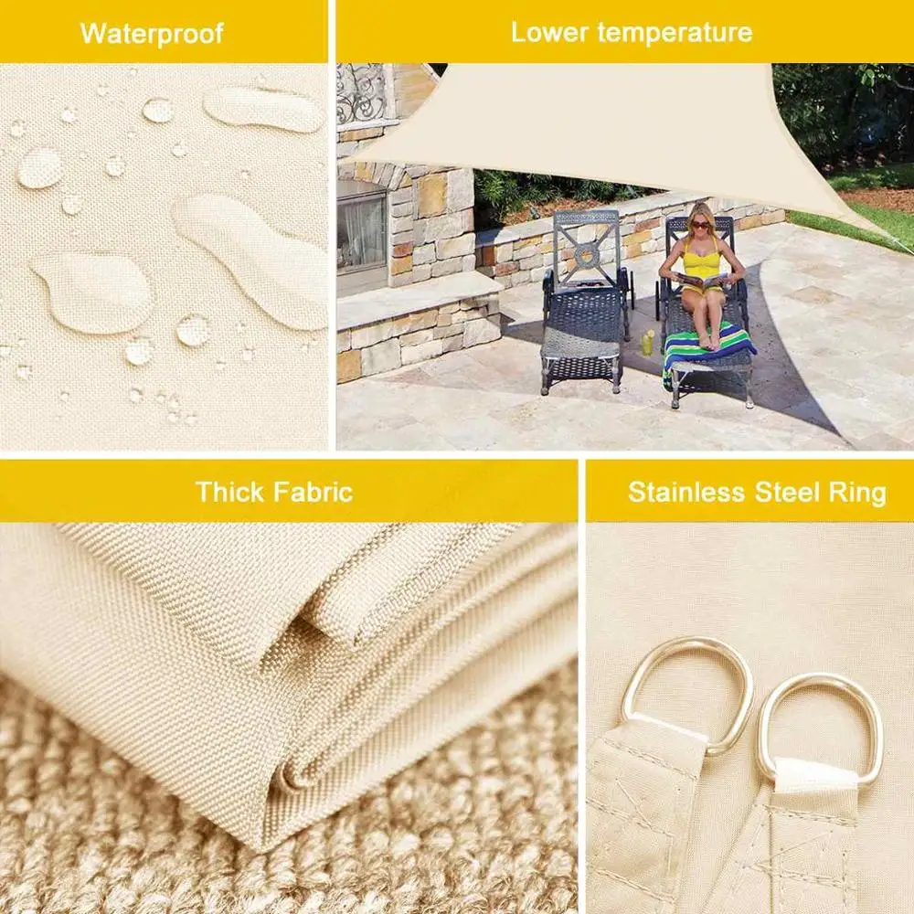 Sun Shade Sail Waterproof Rectangle Canopy for Patio Garden Outdoor Camping and Activities Shelter Sunshade | Дом и сад