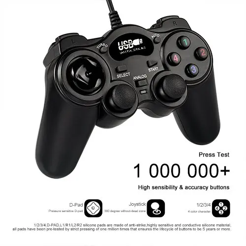 Проводной джойстик игровой контроллер USB 2 0 геймпад для ПК ноутбука Win7/8/10/XP/Vista