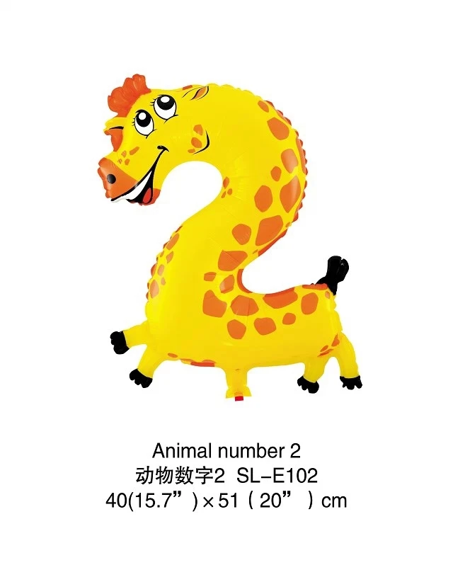Воздушные шары из фольги с цифрами животных 10 шт./лот украшение для дня рождения