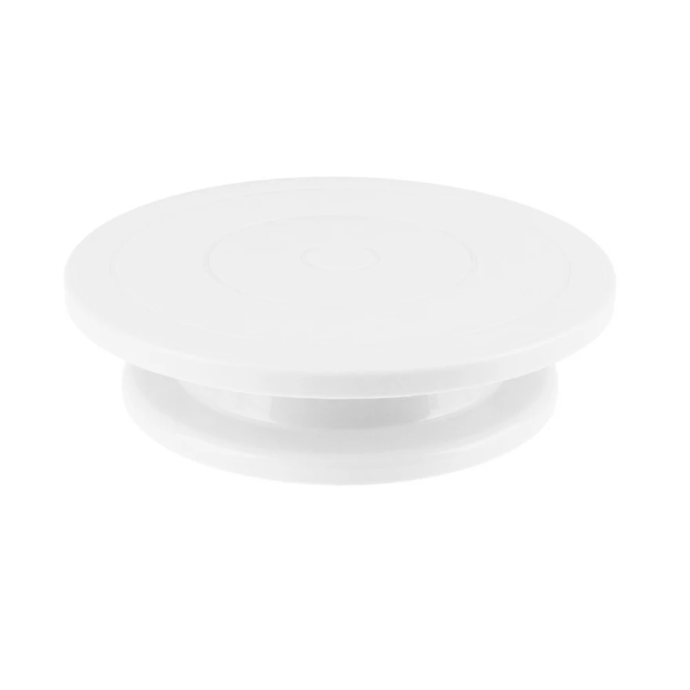 Пластиковая вращающаяся тарелка для торта 28 см антискользящий стол круглая