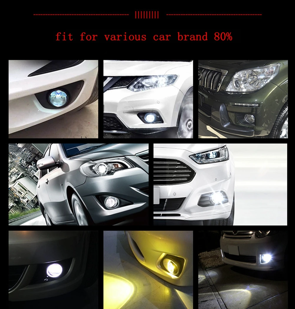 2pcs 2.5 inch H11 hid Bixenon Fog Light Lens Full Metal for Wrangler Nissan tiida ford all model universal lens headlight Modify |