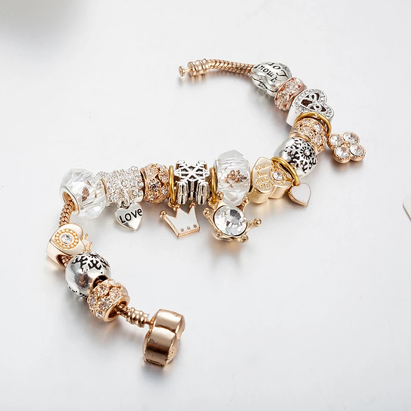 Браслет ANNAPAER с подвесками в виде сердца модный браслет сделай сам кристаллами