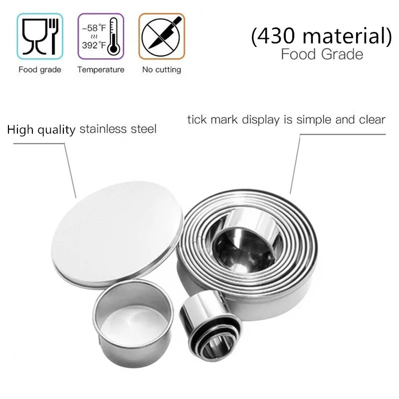 12 шт./компл. из нержавеющей стали круглое кольцо мини мусс овощерезка fondant mold для