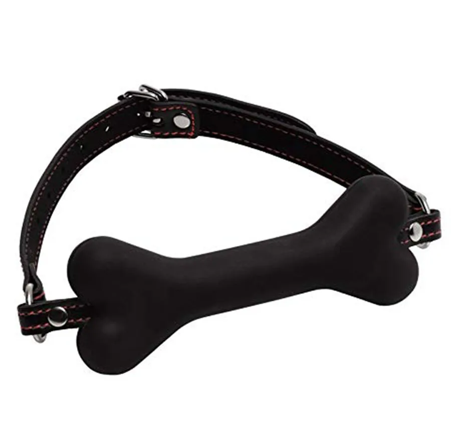 Красный сшитый шарик кляп для костей кожаный бандаж щенков силиконовый рта секс