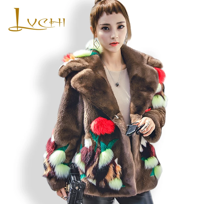 LVCHI 2019 новая Дания норковый Лебедь бархат для женщин Благородный цветочный Лисий