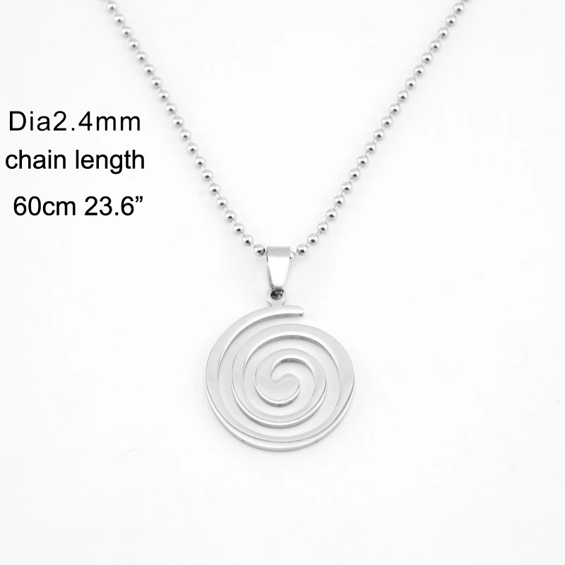 100% Stainless Steel Spiral Charms Helix Pendant Silver Color Long Necklace Women Collier Femme Initial 2019 Wholesale | Украшения и