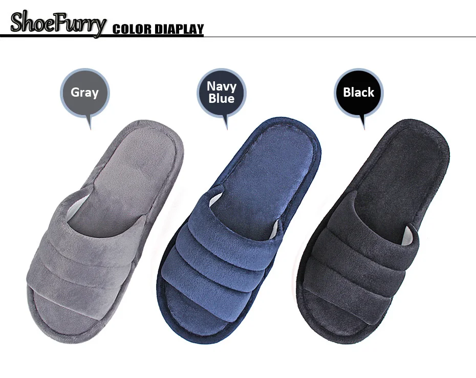 ShoeFurry/зимняя мужская повседневная обувь; домашние тапочки; мягкая плюшевая теплая хлопковая обувь; мужские домашние тапочки; Домашние меховые тапочки; большие размеры