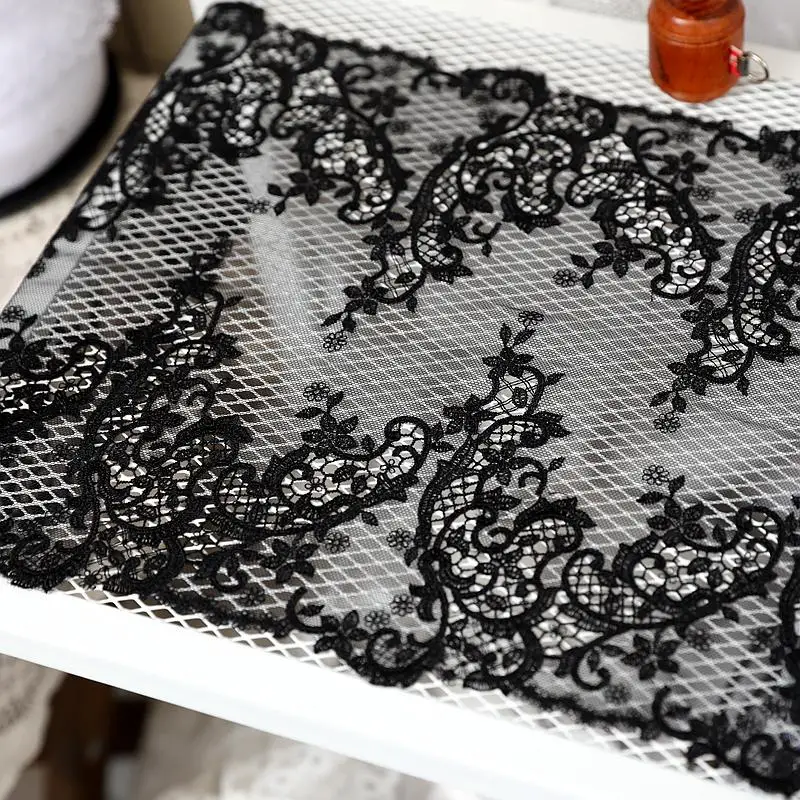 

Lace accessories Good quality black bilateral water soluble mesh embroidery 25.5CM D2503