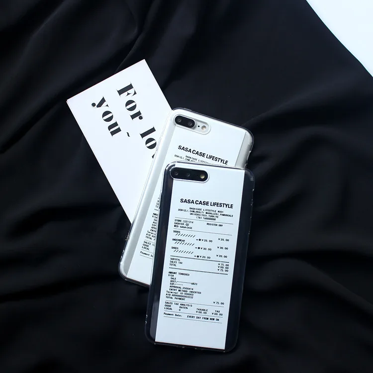 Модный чехол для телефона Bill Shopping checking Letter прозрачный iphone 7 6S 6 8 Plus чехлы