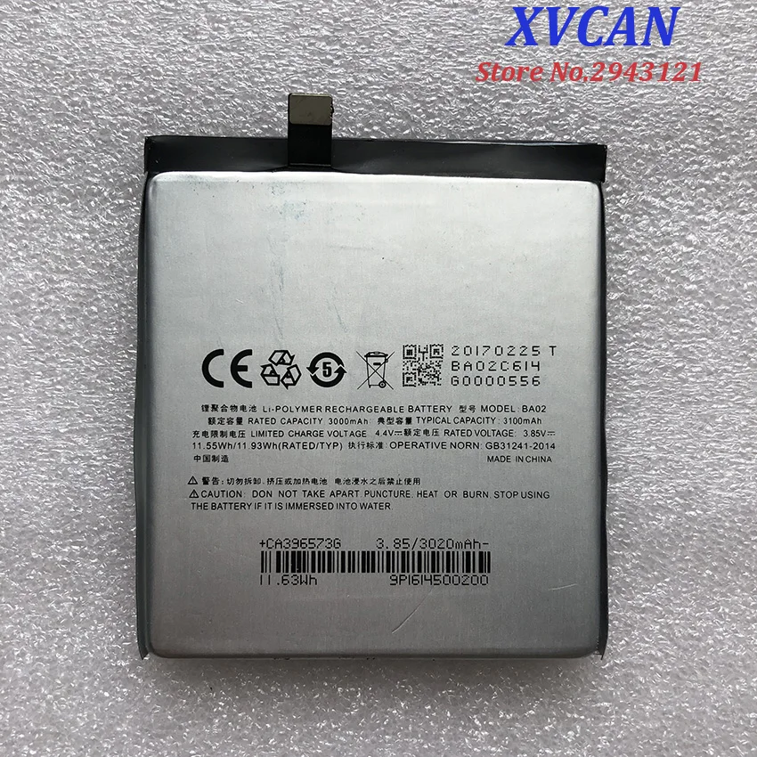 High Quality Original BA02 Battery Replacement 3000mAh Parts For Meizu Meizy A680Q M3E MeiBlue Smart Phone |