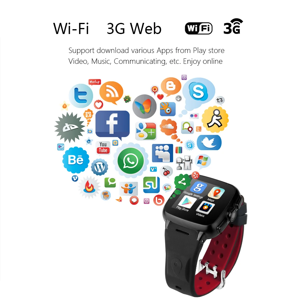 F05 Smart watch 3G Android 4.4 metel smart phone 1G RAM 8G ROM 2MP camera heart rate tracker Pedometer WIFI GPS smartwatch | Электроника
