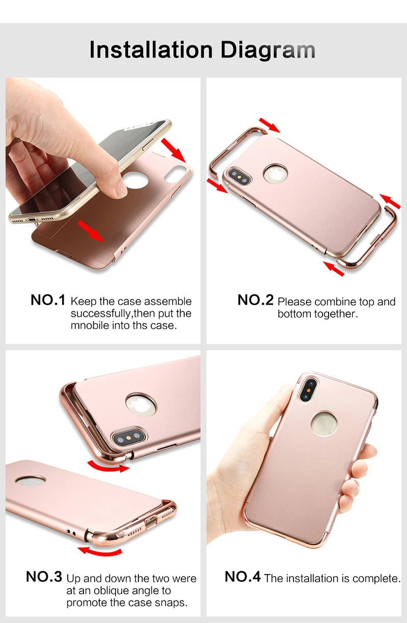 Luxury Plating Design Phone Case For iphone X Fashion Hard Protective Plastic Back Cover Slim Candy Color Cases iphoneX |