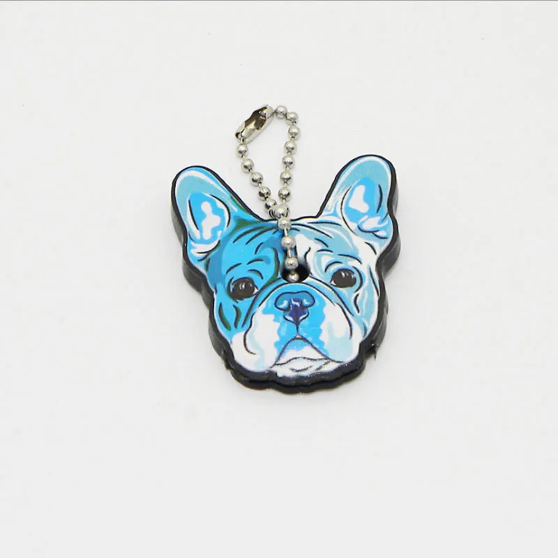 Новинка брелок для ключей с мультяшным бульдогом из ПВХ милый котом в виде собаки