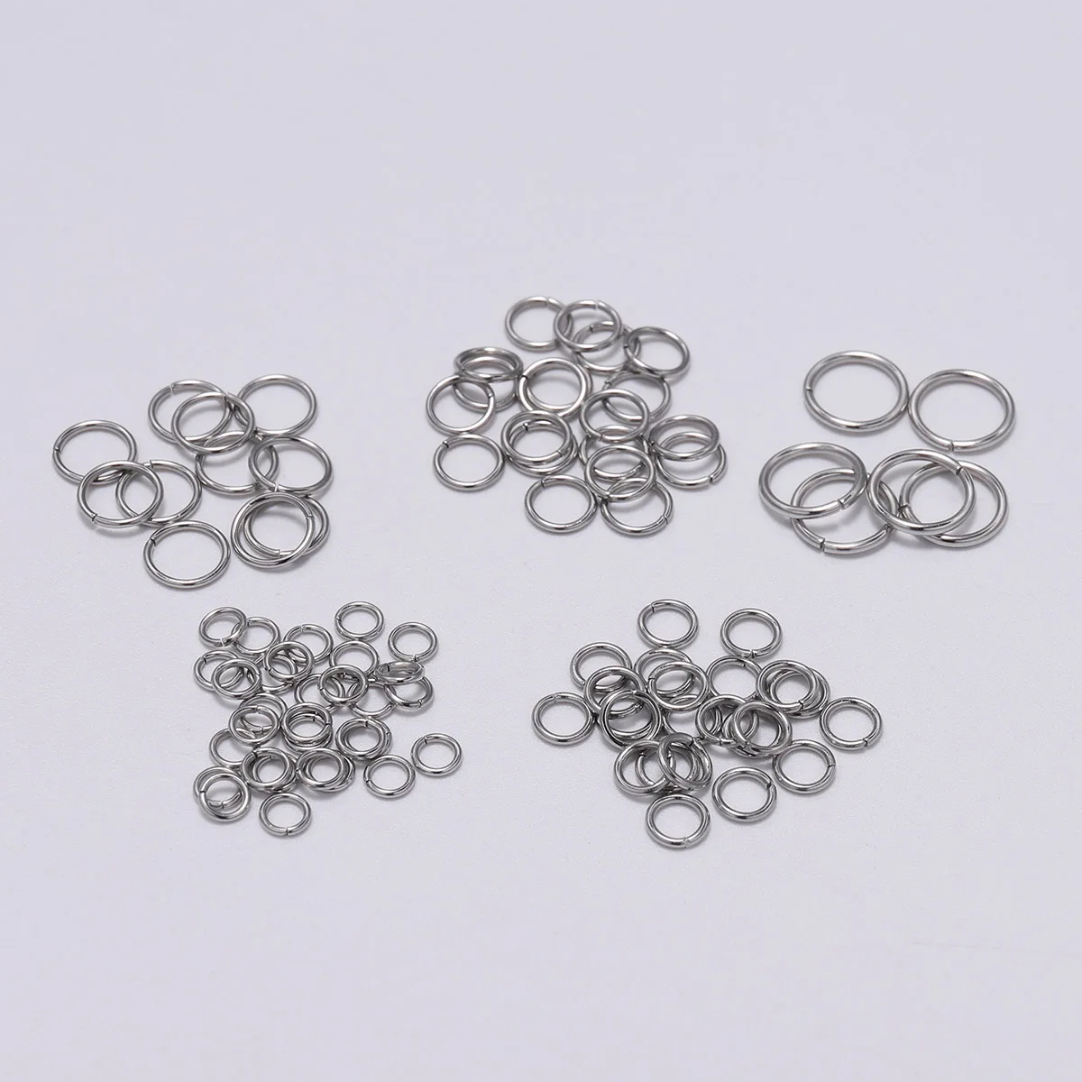 

200pcs/Lot 4 5 6 8 10mm Stainless Steel Open Jump Rings Split Rings Connector For jewelry making Findings Accessories Supplies