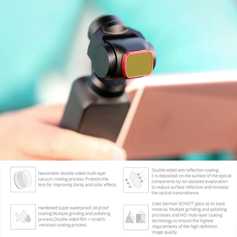 PGYTECH OSMO POCKET Light Red Snorkeling Filter Set(Pro) Diving for Pocket Gimbal Accessories DJI | Электроника