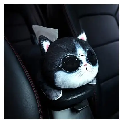 1pc paper holder Автомобильная кошка Huskie собака плюшевое покрытие ремня безопасности подголовник для шеи бумажное полотенце Чехол держатель ткани мягкая игрушка подарок для девочки - Цвет: 1pc paper holder