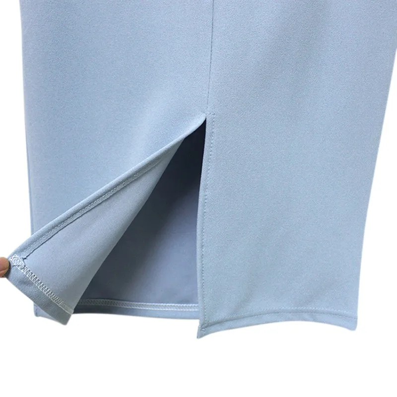 

Summer Sexy Ladies Chiffon Pencil Skirts Midi High Waist Stretch Slim Casual Pink Black Office Work Wear Co1
