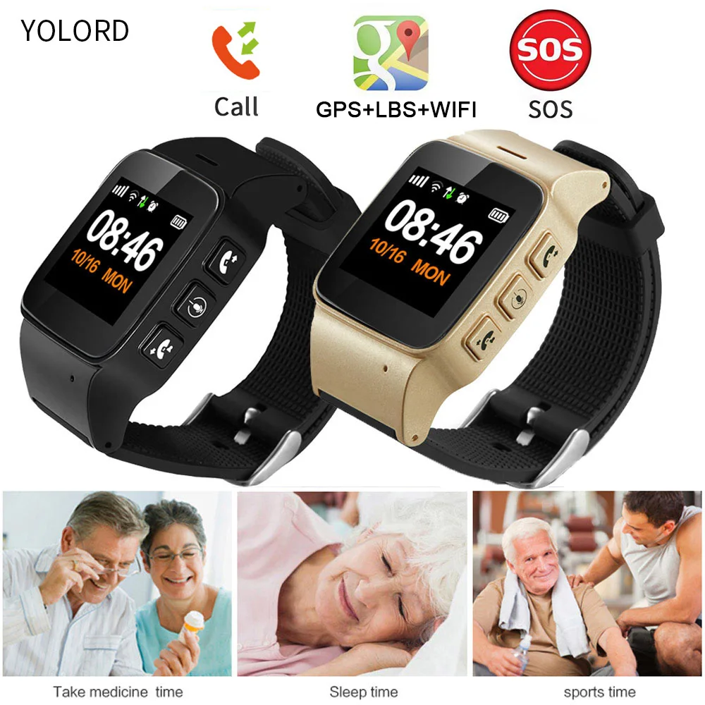 YOLORD для пожилых людей, для детей, два способа разговора, Sim карты, вызов, gps+ LBS позиционирование, экстренный дистанционный монитор, Смарт-часы