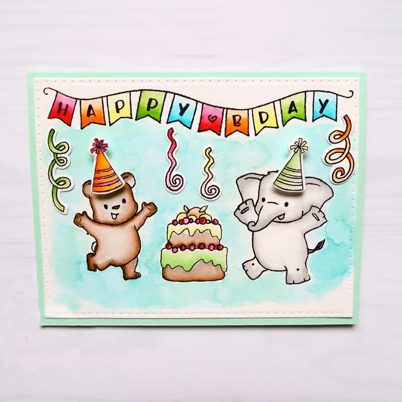 Прозрачный силиконовый штамп на день рождения для скрапбукинга декоративная