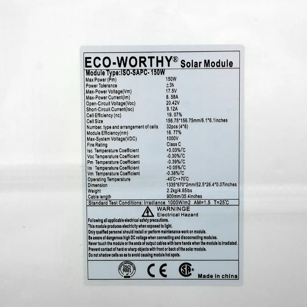 150 Вт Гибкая солнечная панель 18 в Солнечная энергия поликристаллическая