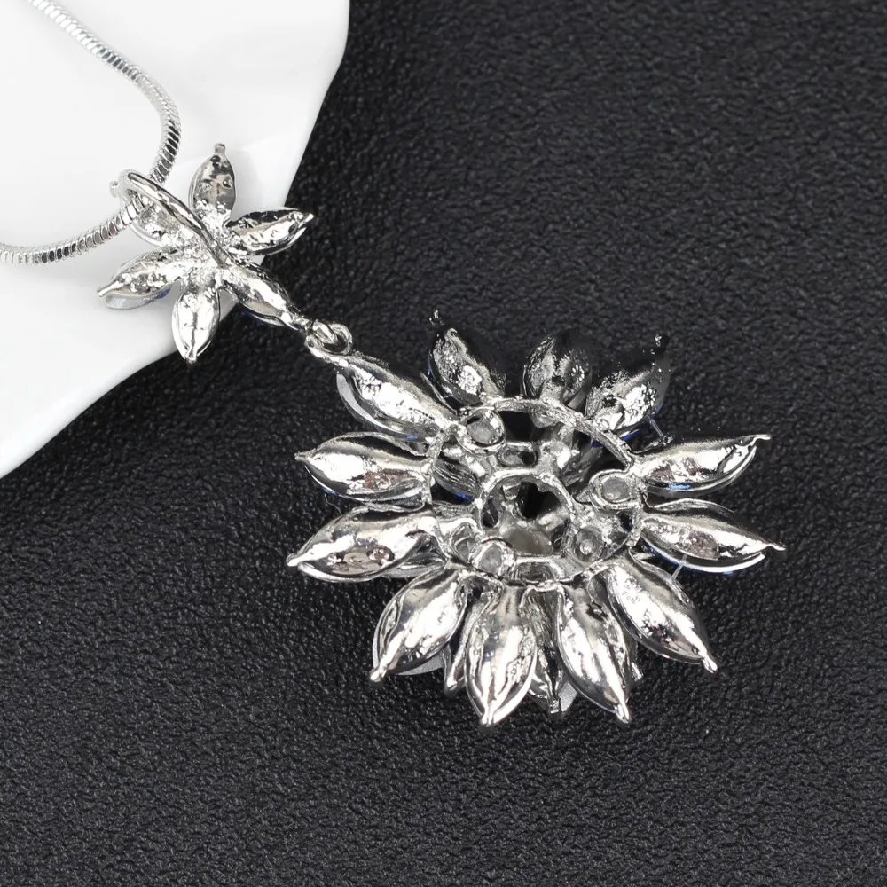 Ожерелье с цветком лотоса Bonsny из сплава опалом кристаллами стразы цепочка колье