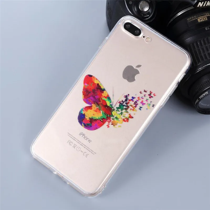 Мягкий силиконовый чехол для телефона iphone 7 8 5 5S s SE 6 6s Plus x 10 прозрачный ТПУ с
