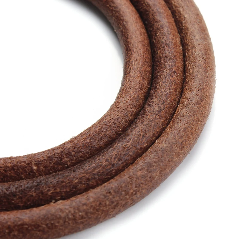5 м/лот 2 мм натуральный 100% натуральная коровья кожа круглый шнур для браслета и