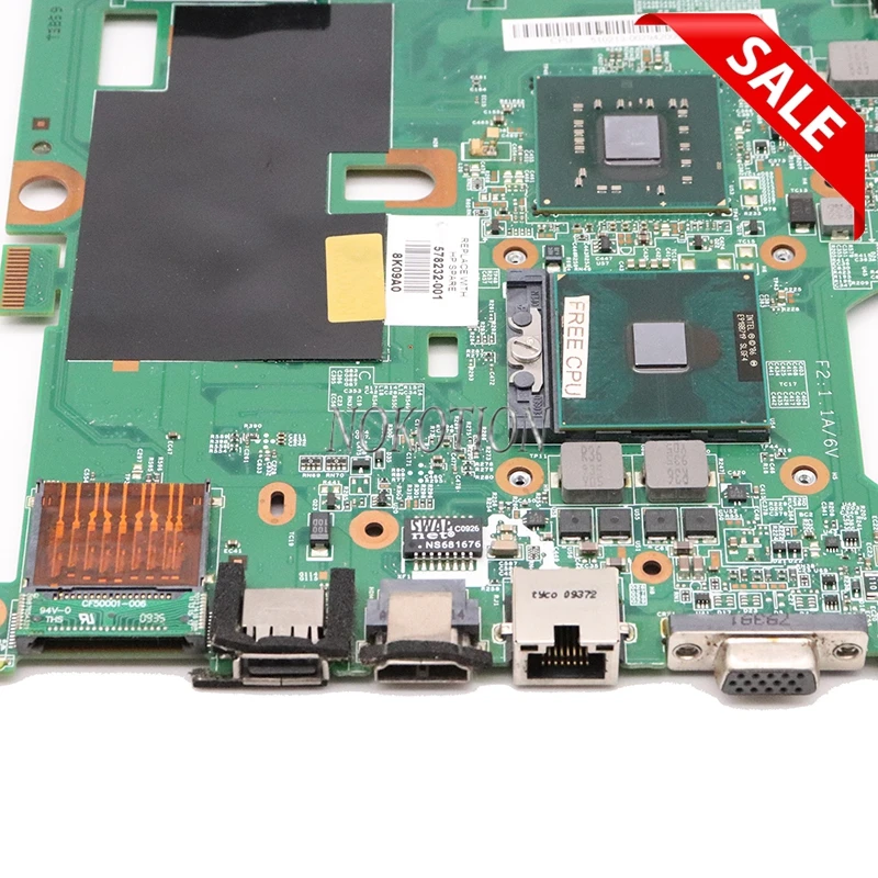 Материнская плата NOKOTION 578232 001 для ноутбука HP G60 CQ60 48.4FQ01.011 материнская DDR2 полностью