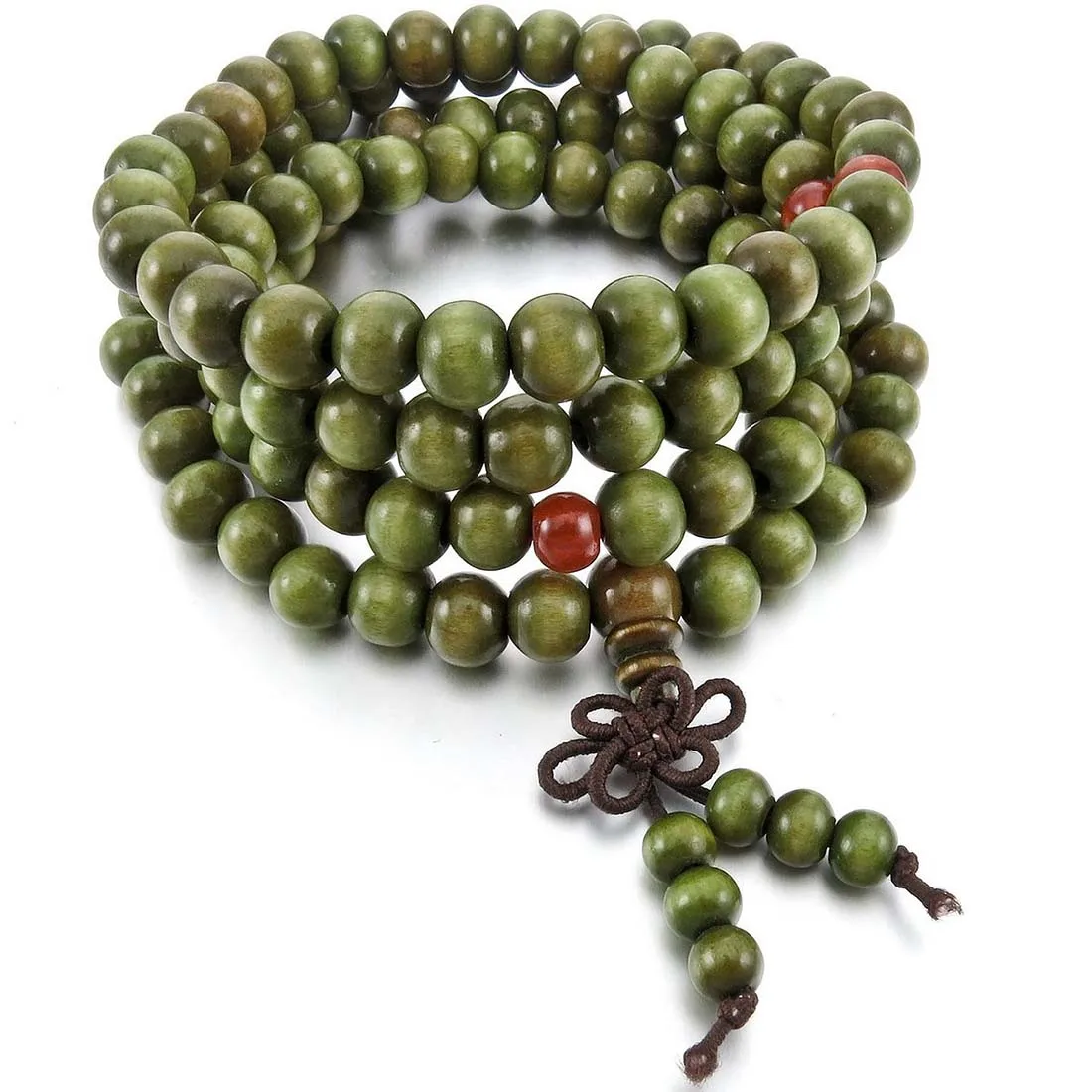 Деревянное ожерелье 8 мм тибетские сандалии зеленого цвета 108 шт. Шариков