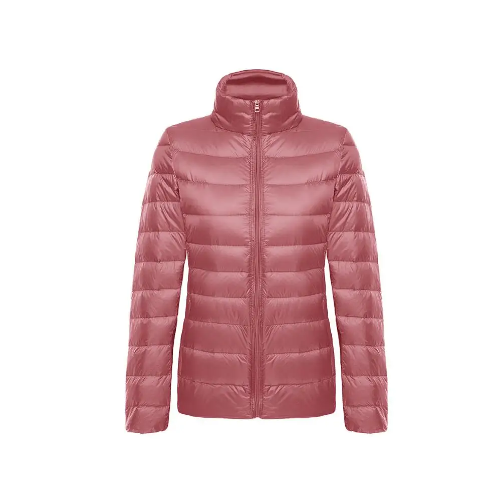 Pink 5XL 6XL размера плюс, зимний женский ультра-светильник, утиный пух, пальто, куртки для женщин, длинный рукав, тонкое теплое пальто, парка, Женская Осенняя верхняя одежда - Цвет: Pink