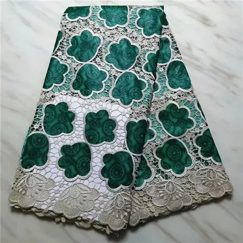 dark green Африканская парча, нигерийская кружевная ткань, Базен Риш, ткань, шнур, кружево для нигерийских, вечерние, африканские, Базен, brode, 5 ярдов/Лот, PLB-1 - Цвет: dark green