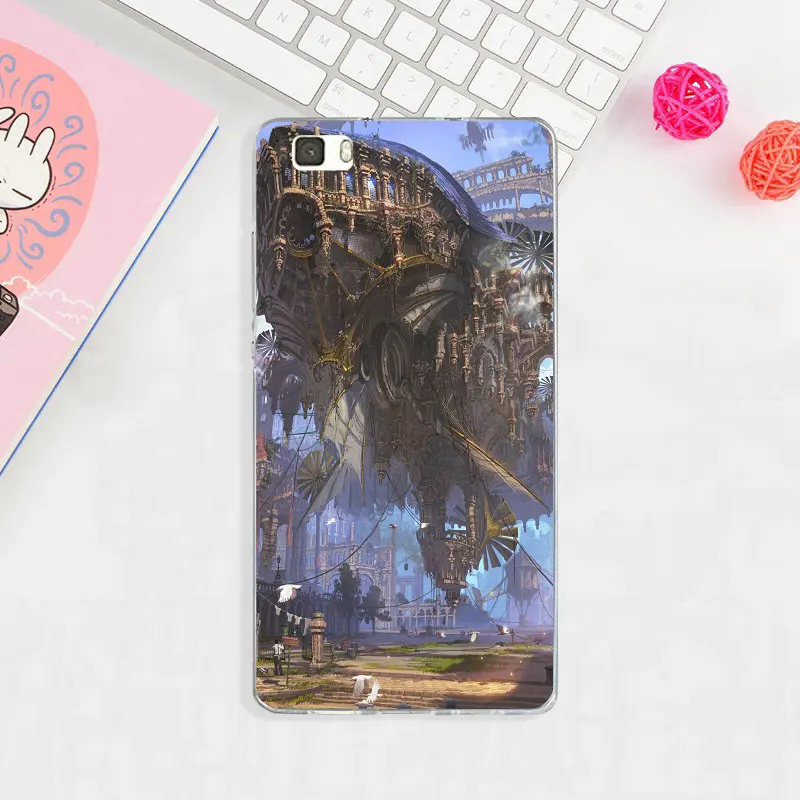 Soft TPU Silicon Phone Case for Huawei P8 P9 P10 P20 Lite Mate 10 Pro Y3 Y5 Y6 II Y7 Honor 6X Plus Fantasy World Steampunk Ship | Мобильные
