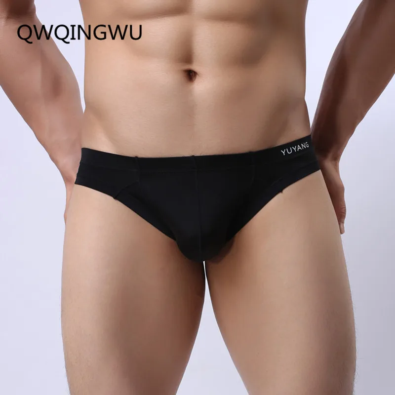 

Men's Low-Waist Briefs Ice Silk Ultrathin Sexy Gay Men Underwear U Convex Design Underpants Men Wholesale Breathable Sexy Briefs