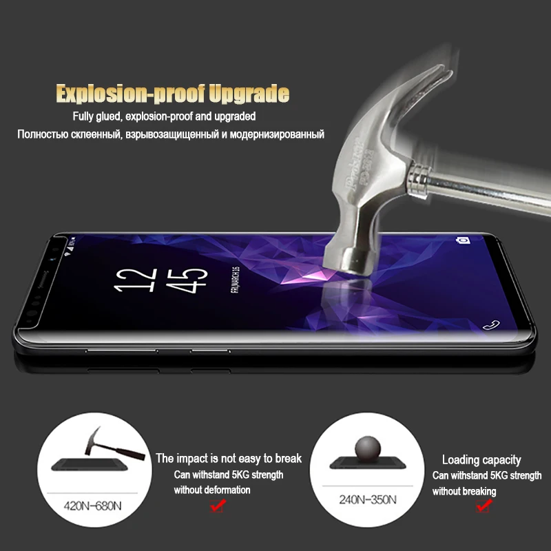 Закаленное УФ стекло с полным покрытием для Samsung Galaxy S9 S8 S6 Edge Plus Note 8 9 защитная