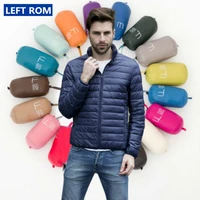 mens boutique duck feather fashion stand collar thin and light leisure down jacket male large size coats