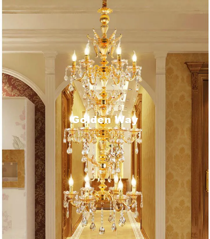 

Free Shipping Luxurious European D58cm H175cm Chandelier Modern Crystal Chandelier / Light / Lighting Fixture AC 100% Guaranteed