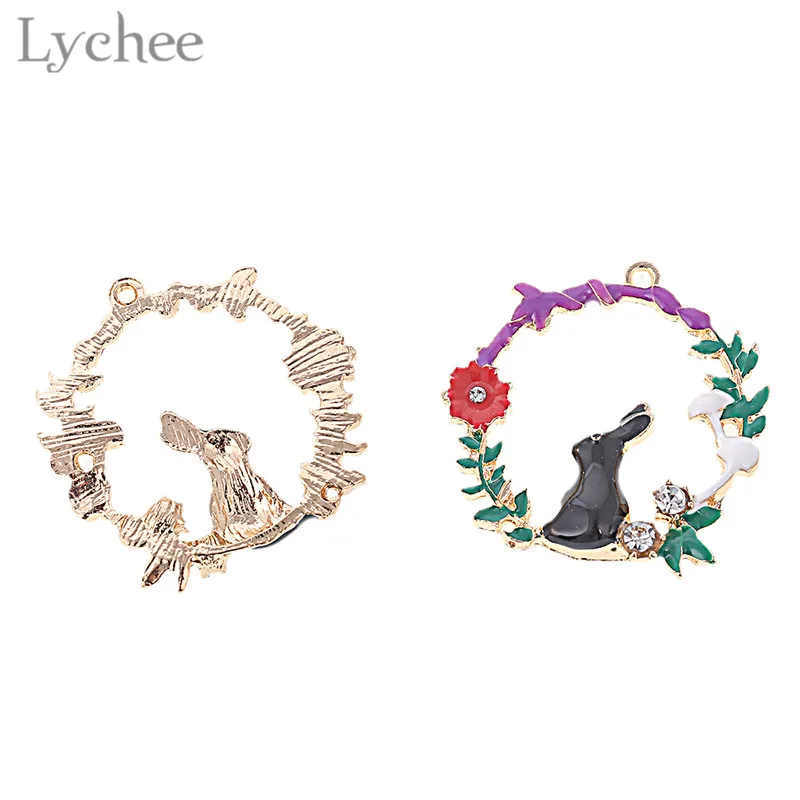 Lychee 5 шт. трендовая кристальная эмалированная гирлянда Подвески Кролик DIY