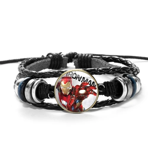 Style 12 Marvel, Железный человек, Тони Старк, кожаный браслет, Мстители, Железный человек, дуговой реактор, 3D Рисунок, стеклянная подвеска с драгоценным камнем, браслет, браслеты - Окраска металла: Style 12